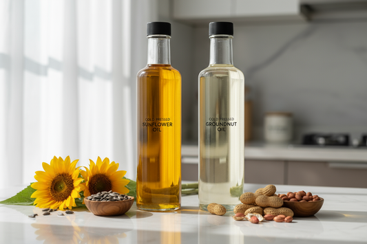 The Oil Showdown: Cold-Pressed Sunflower vs. Groundnut Oil for a Healthy Heart